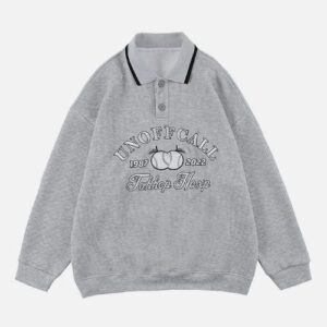 Waffle Knit Embroidery Sweatshirt